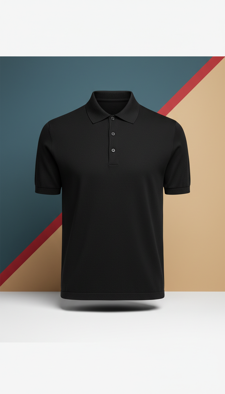 Colorblock Polo With Bold Stripe