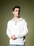 Ribbed quarter-zip sweatshirt